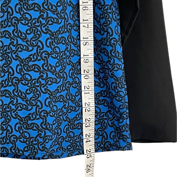 LOFT Top Womens Size Small Chain Link Pattern Black Blue Lightweight - Picture 8 of 10